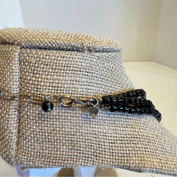 SILPADA Triple 3 Strand Black Glass Beads & Sterling Silver Beads Necklace - Picture 6 of 16